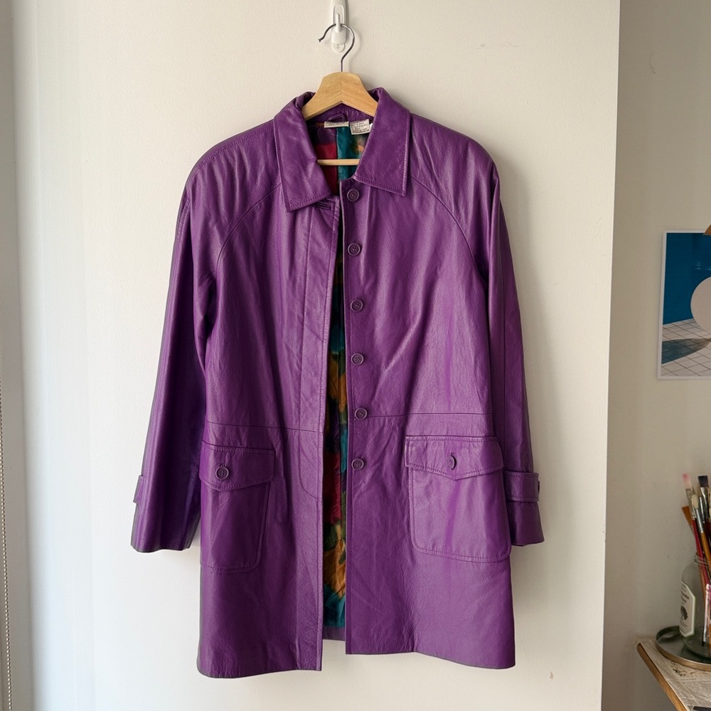 Newport News Leather Purple Women's Coat